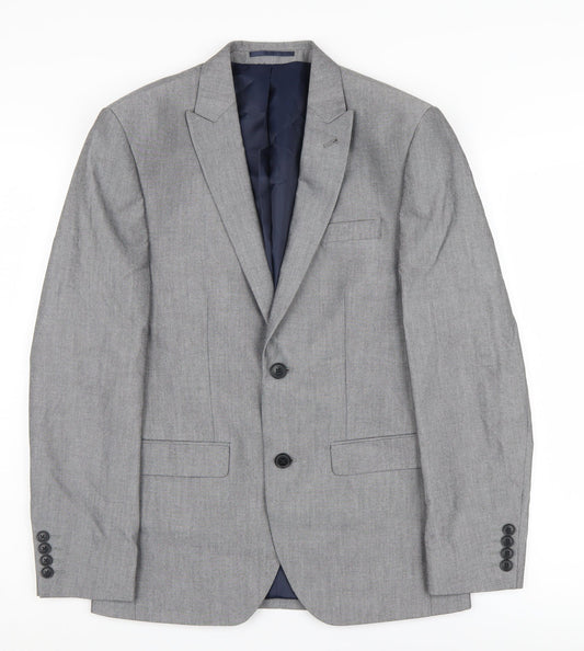 Next Men's Grey Suit Jacket 36 Short, Polyester Blend
