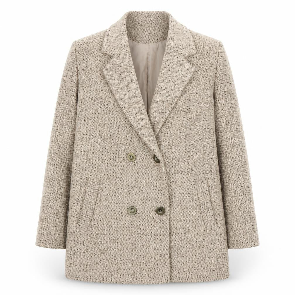 Womens UK Size 10 Miss Selfridge Beige Pea Coat