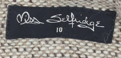 Womens UK Size 10 Miss Selfridge Beige Pea Coat
