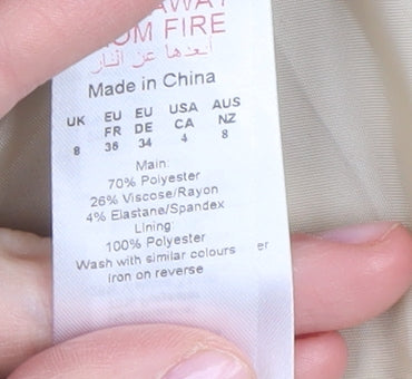 PrettyLittleThing Beige Women's Blazer Jacket Size 8