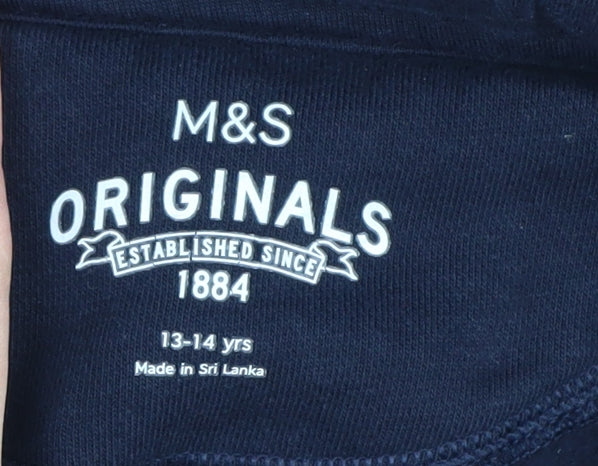 Marks and Spencer Boys Blue Pullover Hoodie 13-14 Years