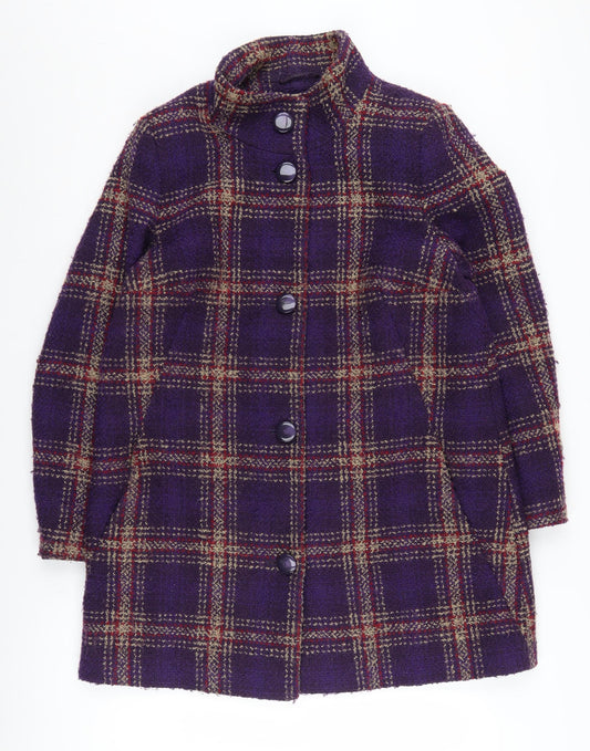 Marks & Spencer Women’s Purple Check Overcoat Size 14