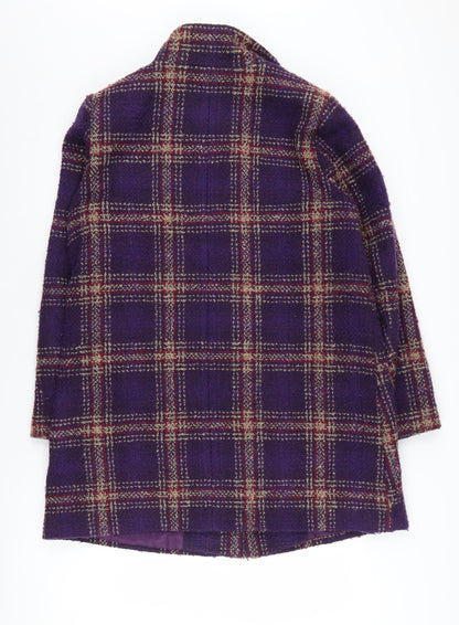 Marks & Spencer Women’s Purple Check Overcoat Size 14