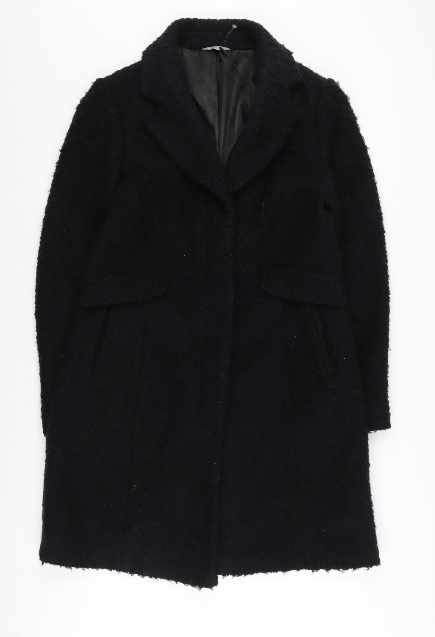 Womens UK Size 12 Marks and Spencer Black Overcoat