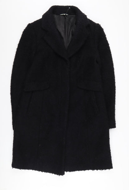 Womens UK Size 12 Marks and Spencer Black Overcoat
