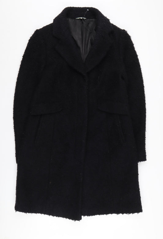 Womens UK Size 12 Marks and Spencer Black Overcoat