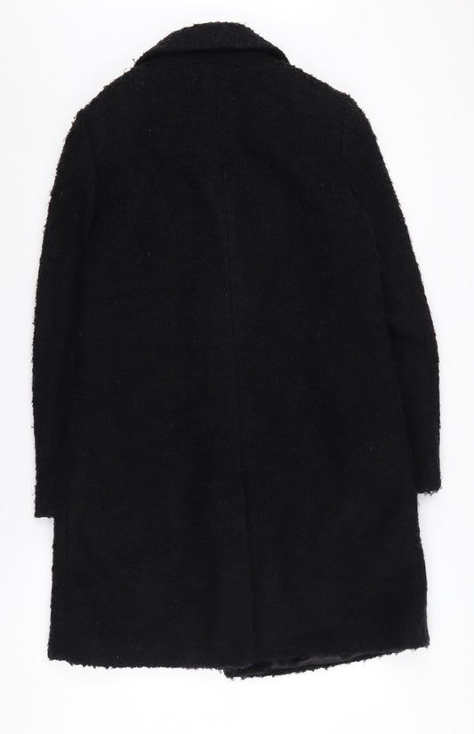 Womens UK Size 12 Marks and Spencer Black Overcoat