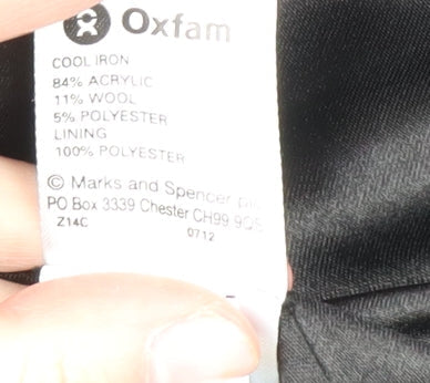 Womens UK Size 12 Marks and Spencer Black Overcoat