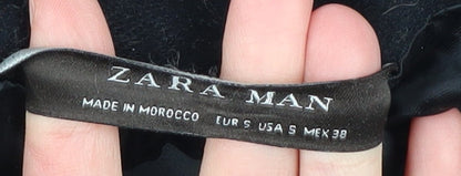 Zara Man Black Wool Pea Coat Size S