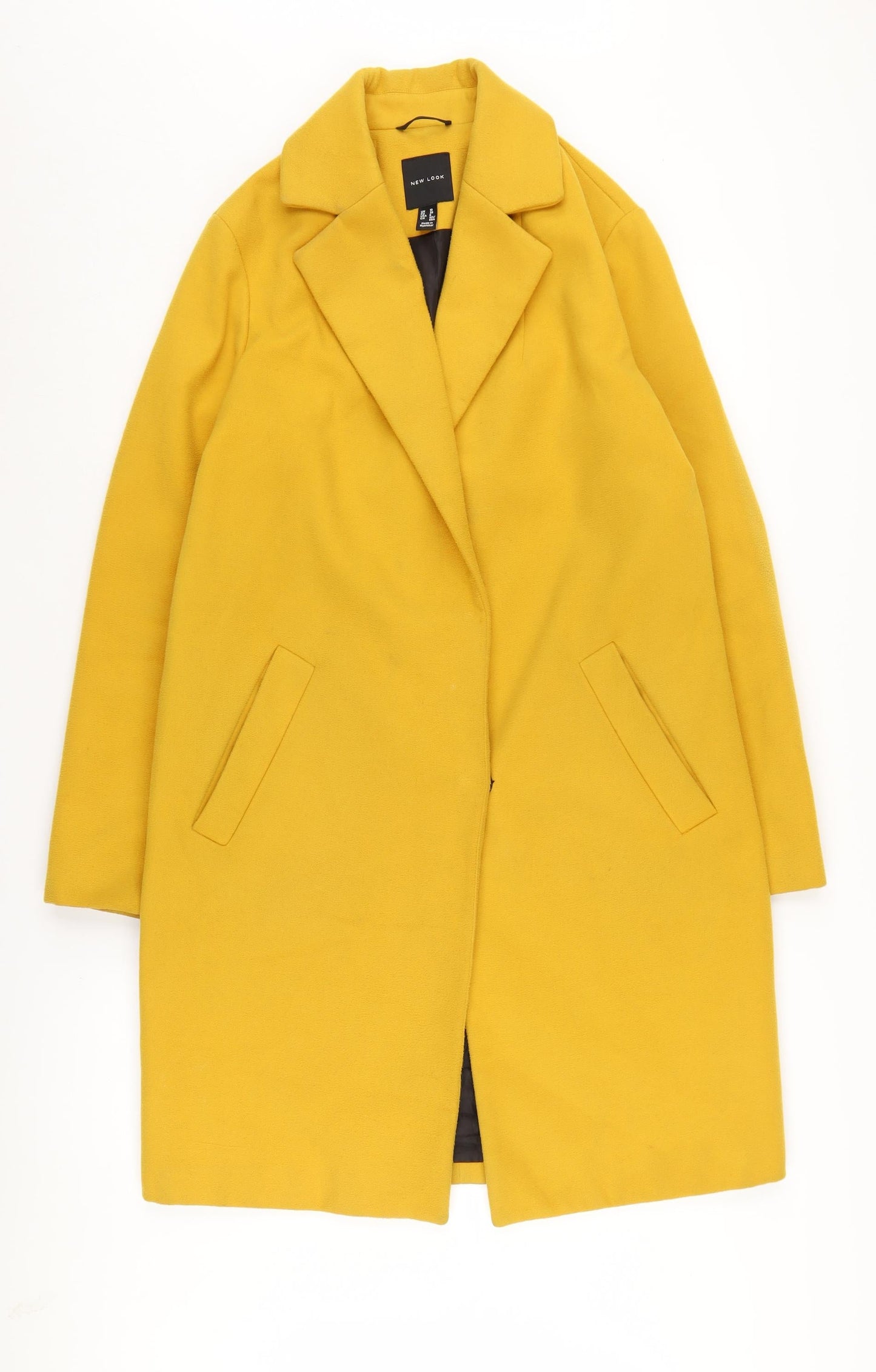 New Look Yellow Women's Overcoat Size 10, Regular Fit
