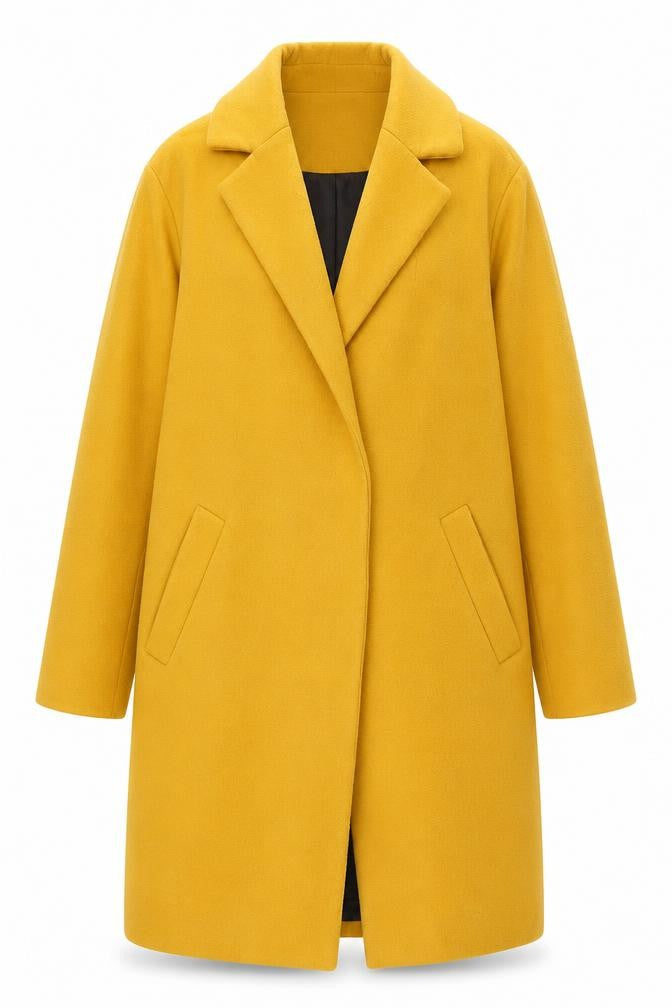Womens UK Size 10 New Look Yellow Overcoat