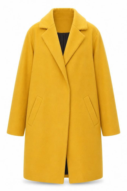 Womens UK Size 10 New Look Yellow Overcoat