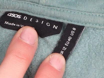 Womens UK Size 12 ASOS Green Pullover Hoodie