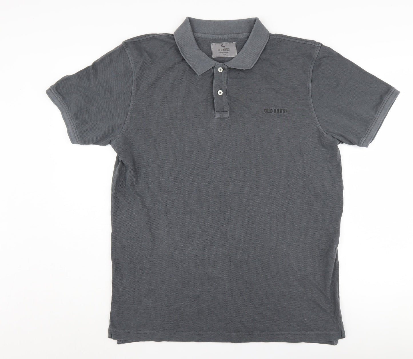 Old Khaki Men's Grey Large Polo Shirt, Cotton, Short Sleeve