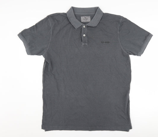 Old Khaki Men's Grey Large Polo Shirt, Cotton, Short Sleeve