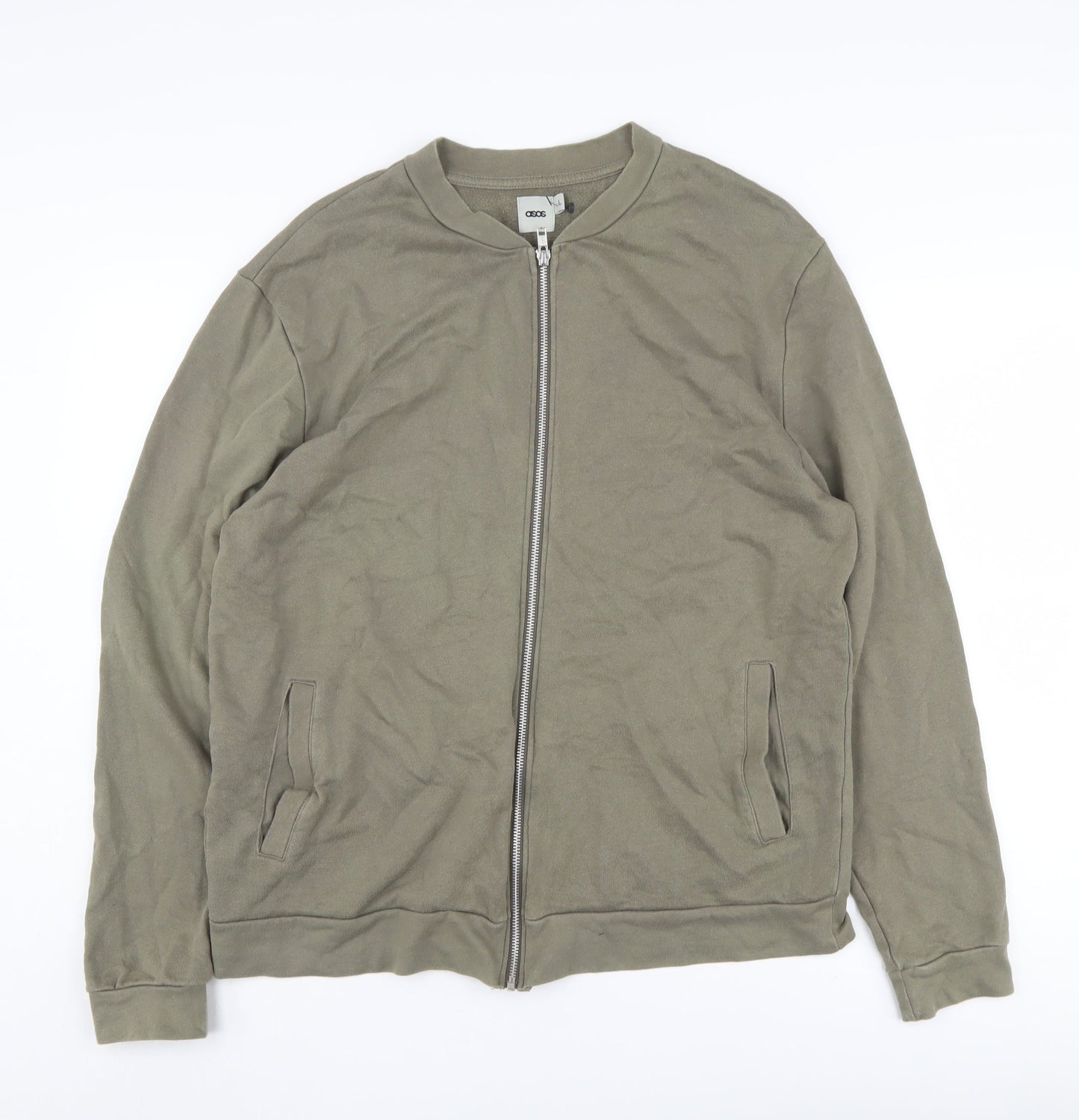 Mens UK Size L ASOS Green Full Zip Sweatshirt