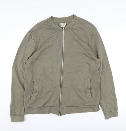 Mens UK Size L ASOS Green Full Zip Sweatshirt