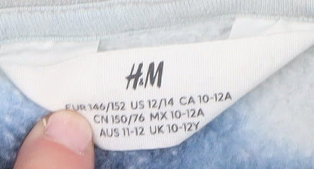 H&M Boys Blue Tie-Dye Hoodie, 18-20 Years, Pullover Style