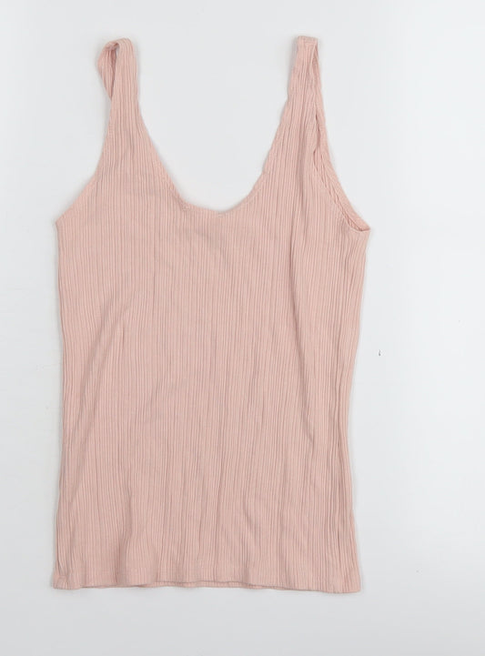 MNG Women's Pink XS Basic Knit Tank Top
