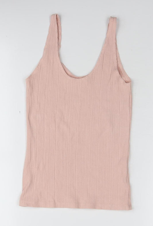 MNG Women's Pink XS Basic Knit Tank Top