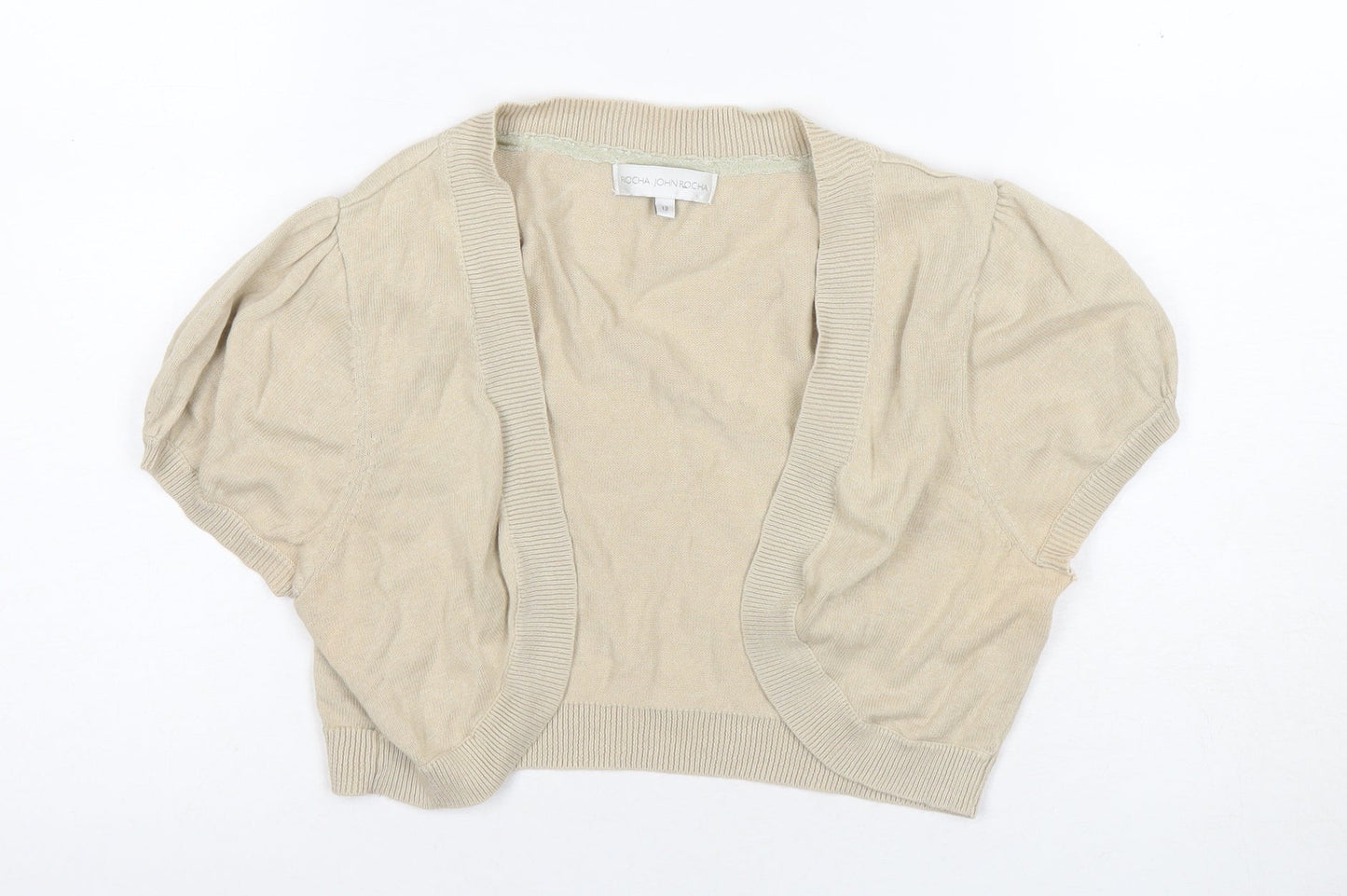 Womens UK Size 12 Rocha John Rocha Beige Cardigan Jumper