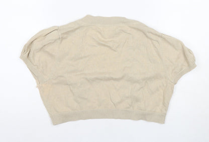 Womens UK Size 12 Rocha John Rocha Beige Cardigan Jumper