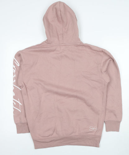 Mens UK Size XS Crosshatch Pink Pullover Hoodie