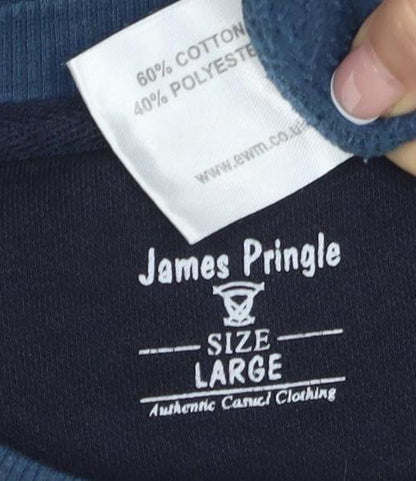 Mens UK Size L James Pringle Blue Pullover Sweatshirt