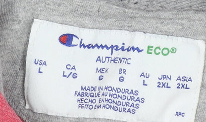 Champion Pink Pullover Hoodie, L Unisex, Logo, Casual