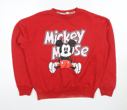Womens UK Size XS Disney Red Pullover Sweatshirt