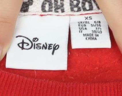 Womens UK Size XS Disney Red Pullover Sweatshirt