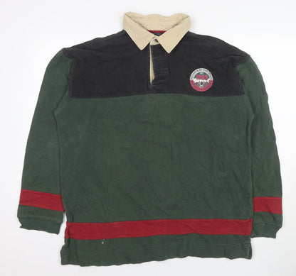 Regatta Men's Green M Long Sleeve Colourblock Polo