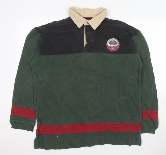 Regatta Men's Green M Long Sleeve Colourblock Polo