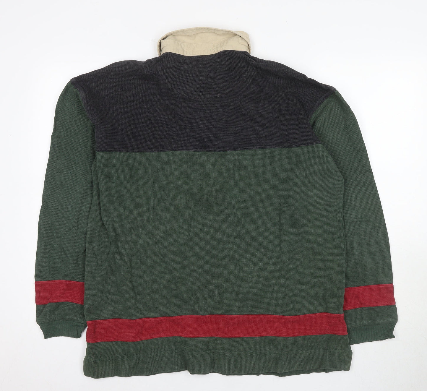 Regatta Men's Green M Long Sleeve Colourblock Polo