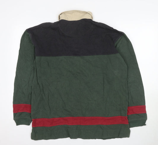 Regatta Men's Green M Long Sleeve Colourblock Polo