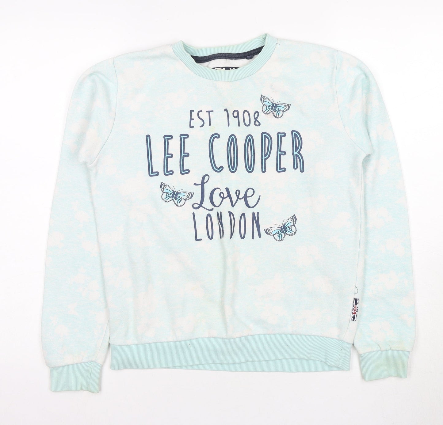 Lee Cooper Girls Blue Sweatshirt Pullover 13-14 Years Graphic