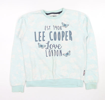 Lee Cooper Girls Blue Sweatshirt Pullover 13-14 Years Graphic