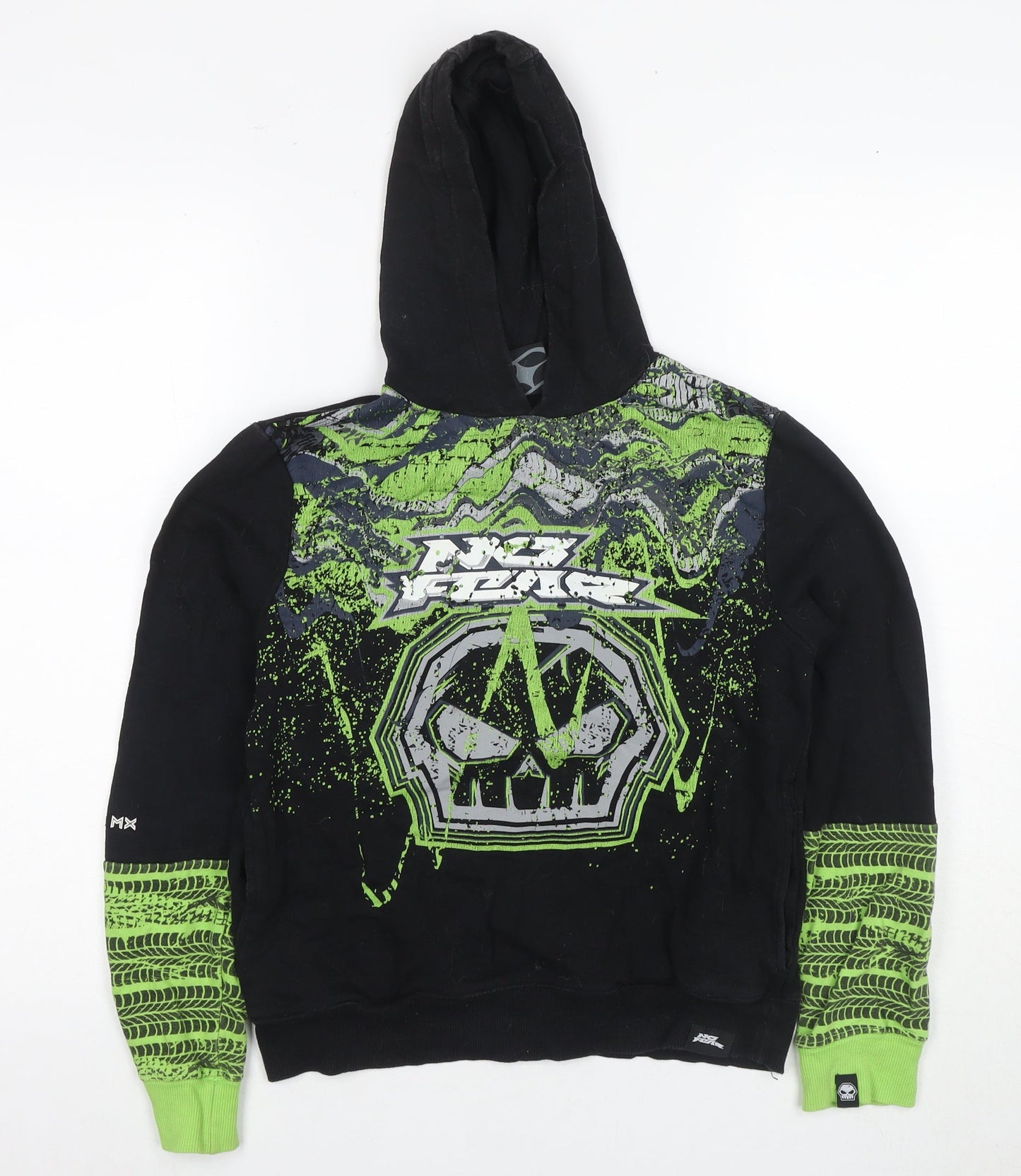 No Fear Boys Pullover Hoodie, Black, Size 13, Skateboarding
