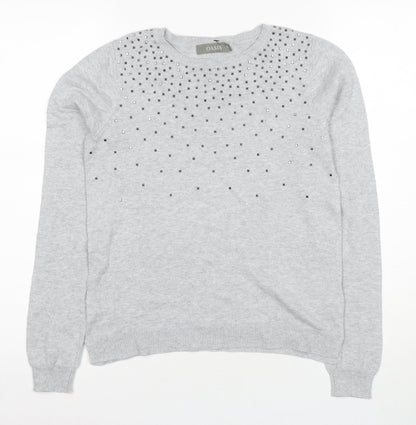 Womens UK Size XS Oasis Grey Pullover Jumper