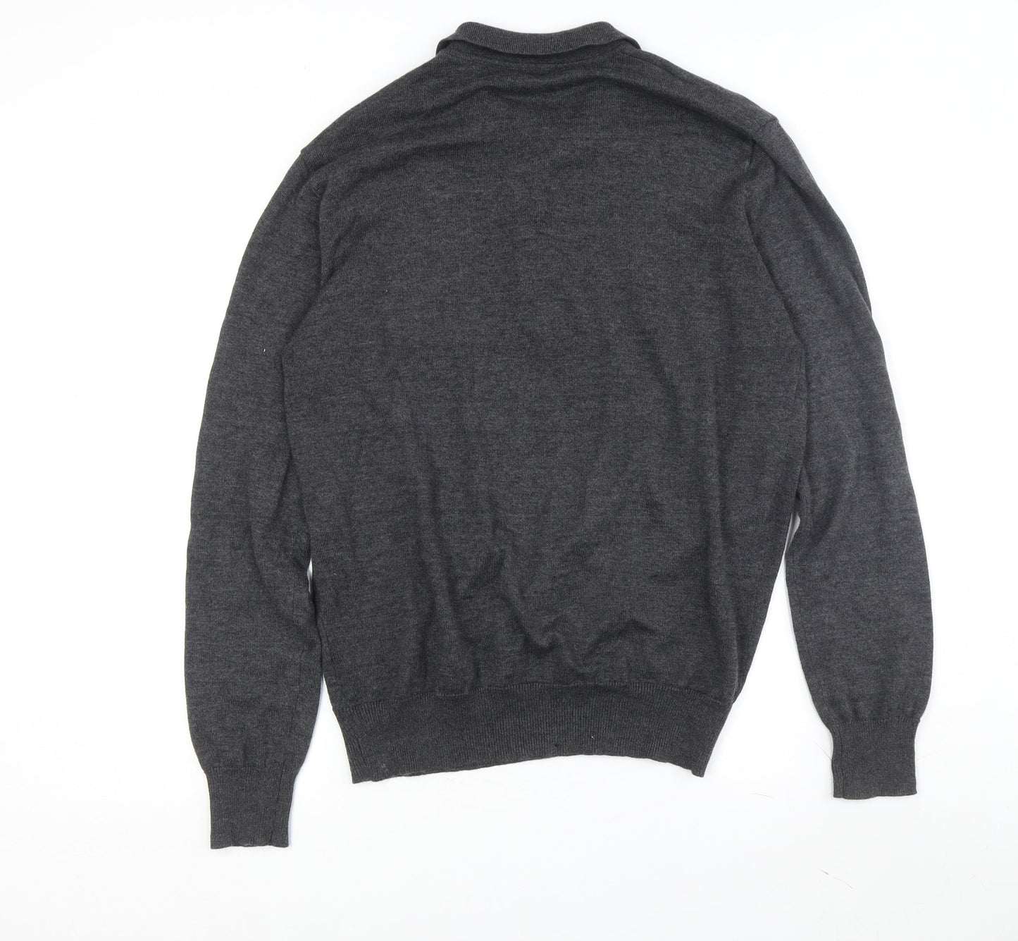 Brave Soul Men's Grey Collared Pullover Jumper L