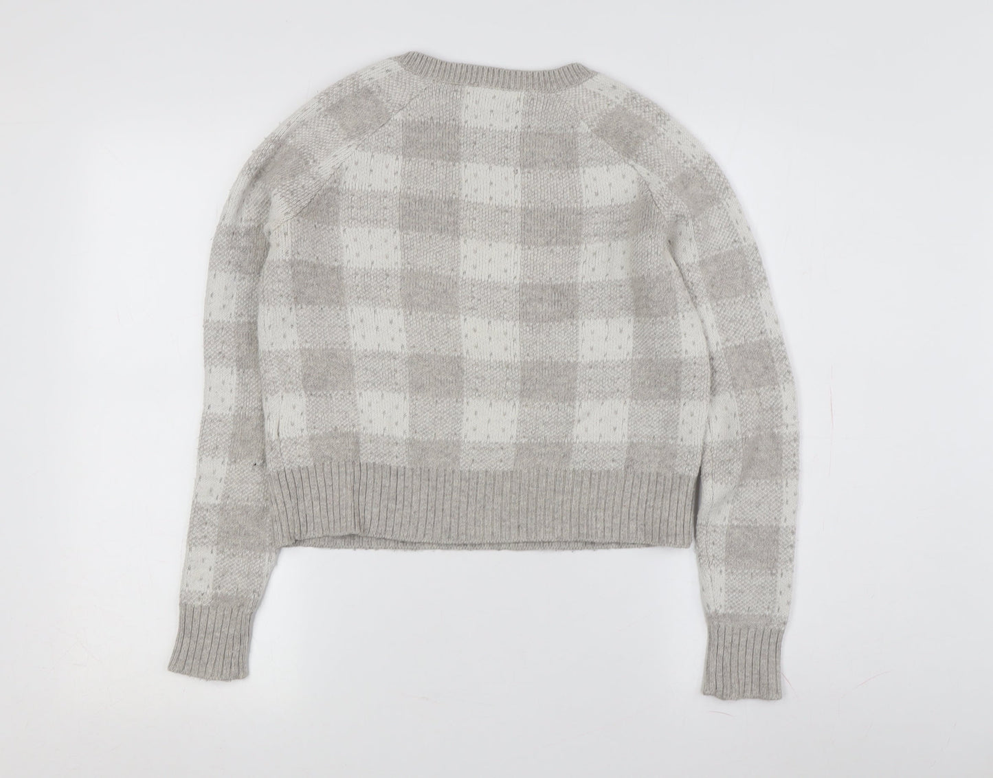 Banana Republic Women's Grey Check Pullover Jumper XS