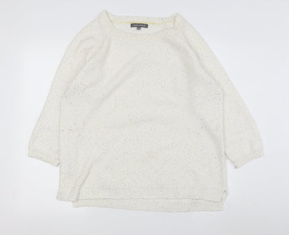 Laura Ashley Women's Ivory Sequin Pullover Jumper Size 16