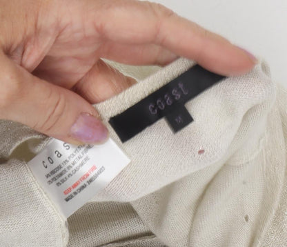 Coast Women's Beige Cardigan Medium Knit Casual