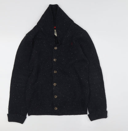 Penguin Boys Black Collared Cardigan 12-13 Years