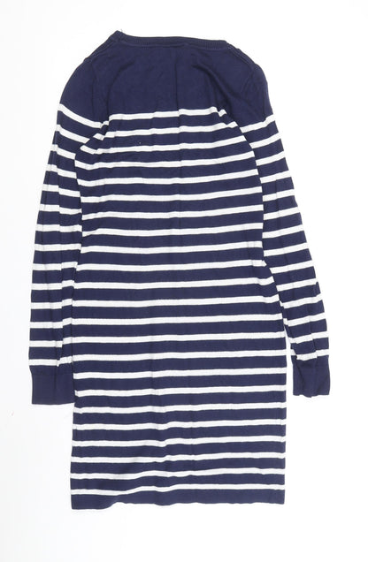 JoJo Maman Bébé Women's Blue Striped Shift Dress Size S