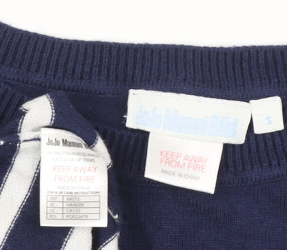 JoJo Maman Bébé Women's Blue Striped Shift Dress Size S