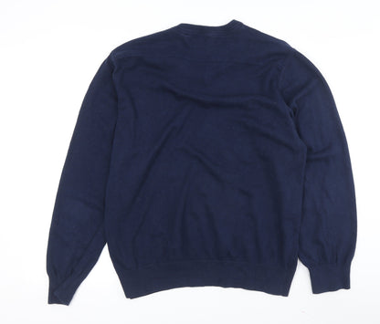 IZOD Men's Blue XL Cotton V-Neck Pullover Jumper