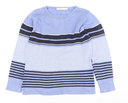 EWM Women's Multicoloured Striped Pullover Jumper - S