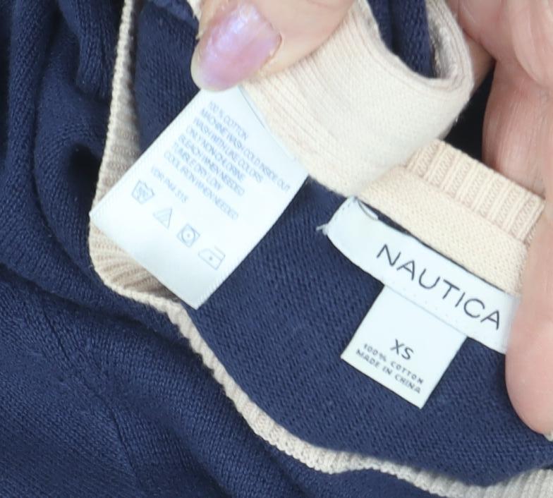 Womens UK Size XS Nautica Blue Pullover Jumper