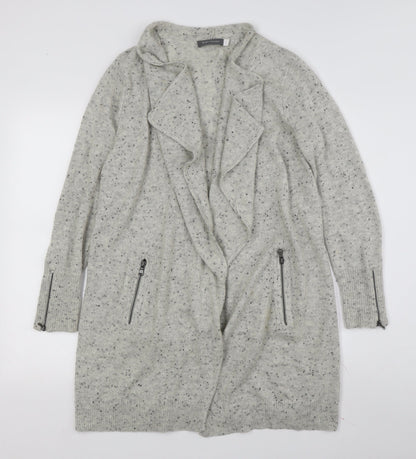 Womens UK Size 10 Mint Velvet Grey Cardigan Jumper